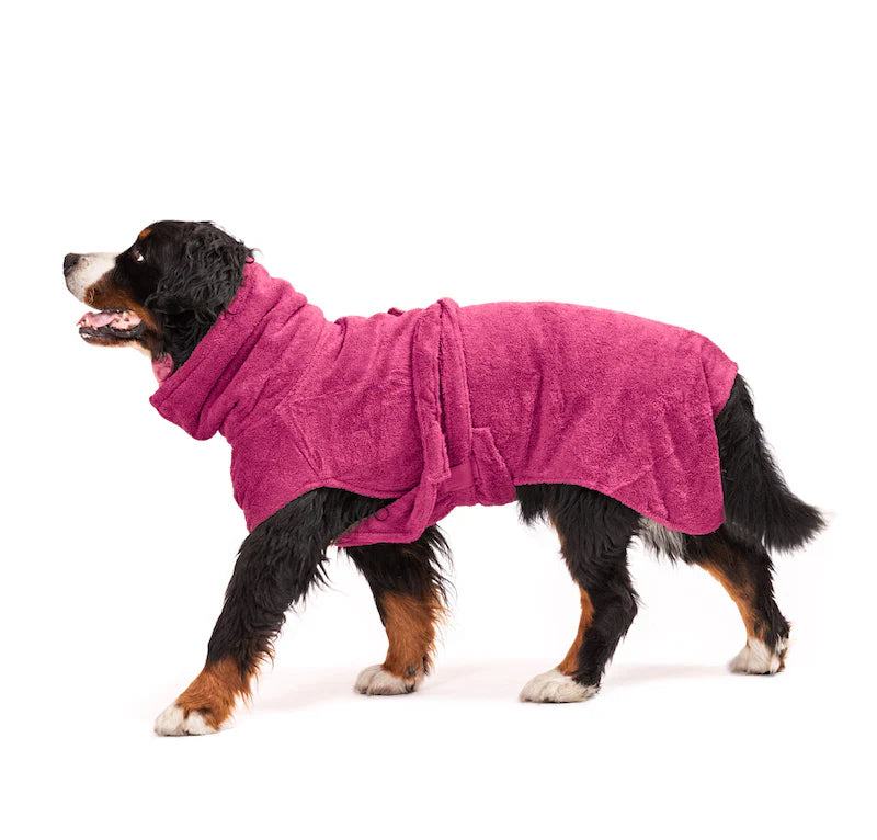 Hundebademantel aus Bio-Baumwolle "Beetroot"