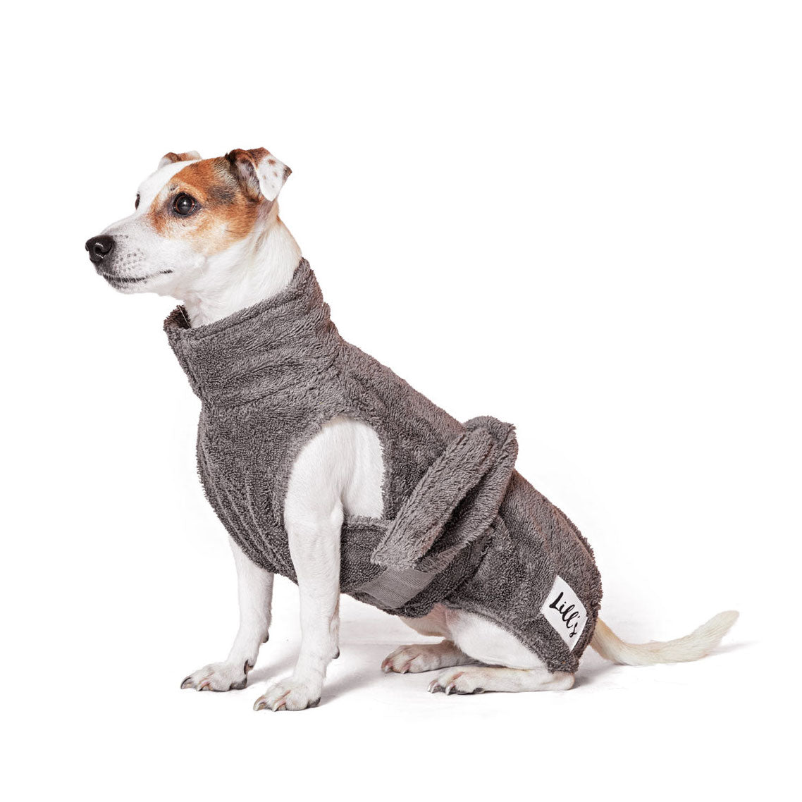 Hundebademantel aus Bio-Baumwolle "Stone Grey"