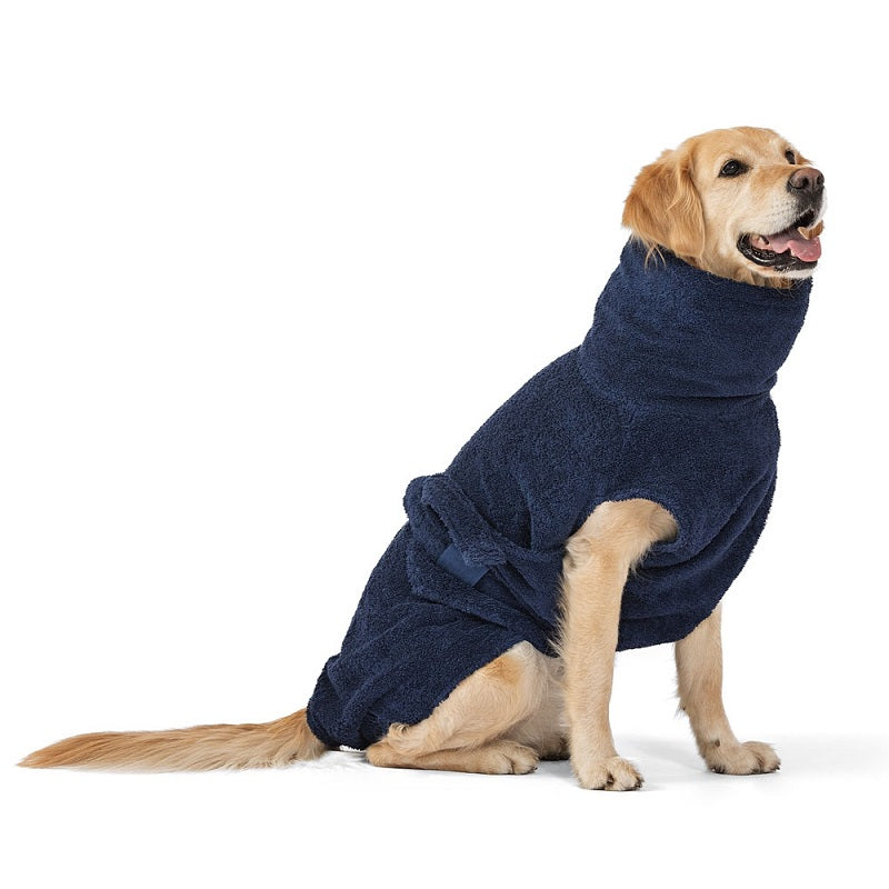 Hundebademantel aus Bio-Baumwolle "Night Blue"