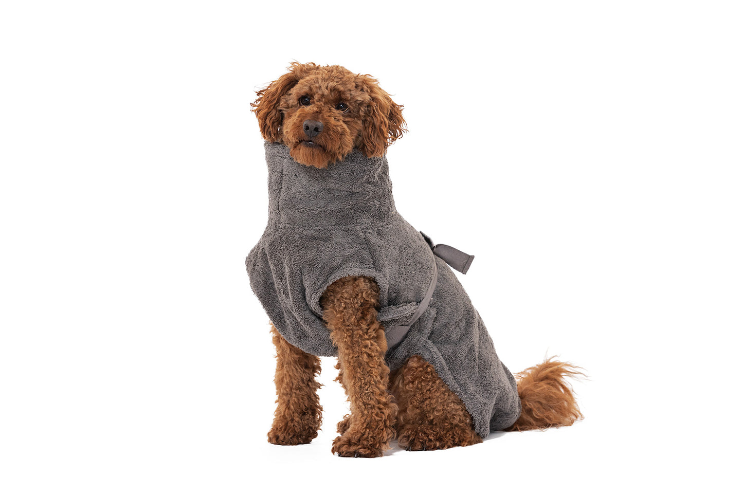 Hundebademantel aus Bio-Baumwolle "Stone Grey"