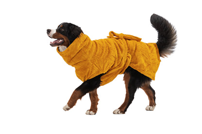Hundebademantel aus Bio-Baumwolle "Golden Amber"