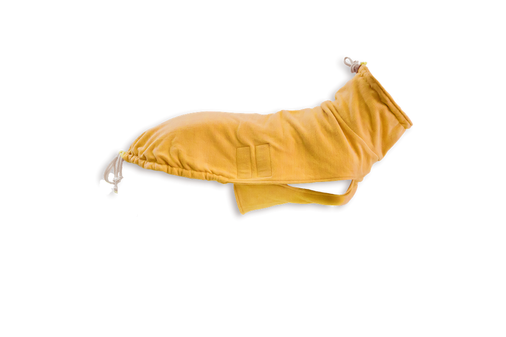 Hundepullover Größe M aus 100% Bio-Baumwollfleece "Golden Amber"
