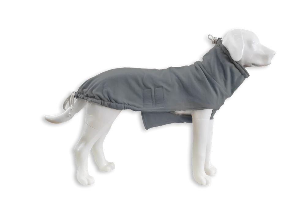 Hundepullover Größe L aus 100% Bio-Baumwollfleece "Stone Grey"