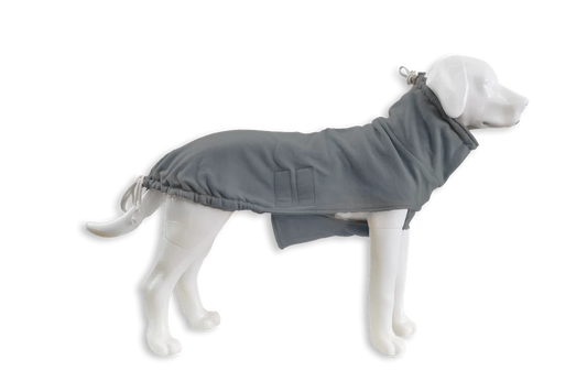 Hundepullover Größe L aus 100% Bio-Baumwollfleece "Stone Grey"